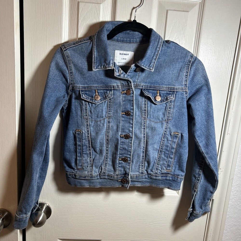 Old Navy Girls Blue‎ Cropped Jean Jacket Size L 10-12